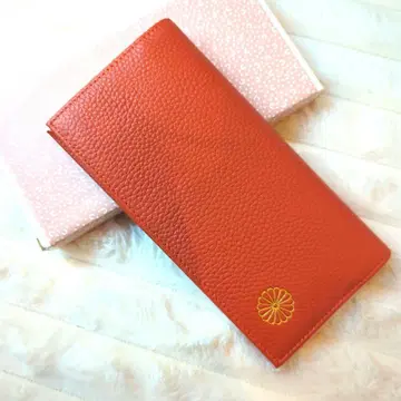 [ 미사용 ] 황궁 장지갑 금전운 오렌지 가죽 지갑