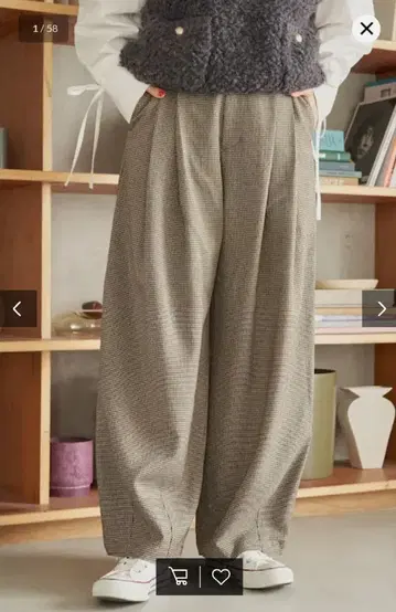 FREAK'S STORE*크라운 팬츠/벌룬 팬츠 브라운 체크*M