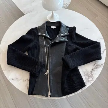 EMPORIO ARMANI 가죽 니트 자켓 40