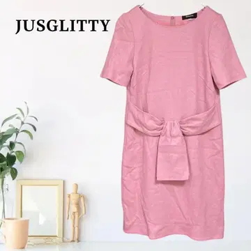 zB940 [ M ] JUSGLITTY 반팔 플레어 튜닉 리본 벨트