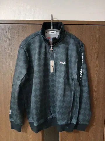 FILA 다이아몬드 패턴 하프 지퍼 트레이닝복 M 사이즈