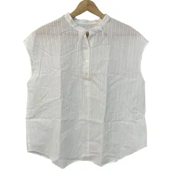 [새상품] 매킨토시 슬리브리스 블라우스 화이트 코튼 100%