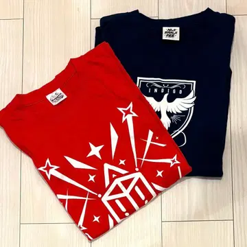 니지페스 T셔츠 레드 인디고 세트