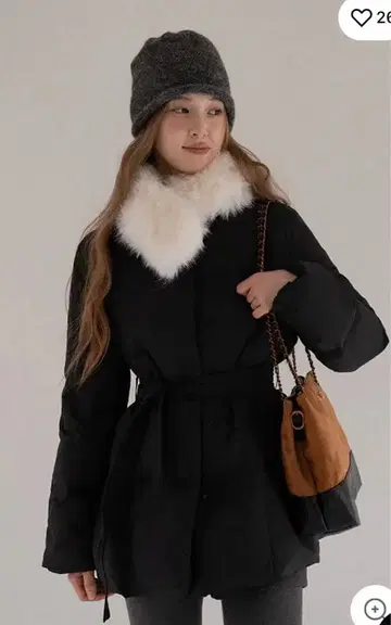 EGGKA 블랙 다운 자켓 벨트 포함