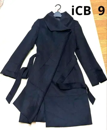 iCB 울 캐시미어 혼방 여배우 옷깃 스탠드 카라 롱 코트 9 사이즈