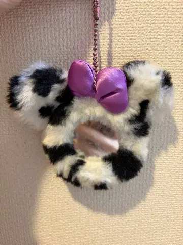 미니 거울 키링 레오파드 무늬