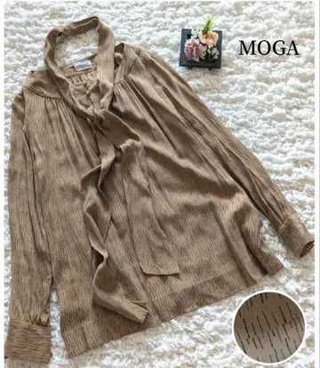 새상품급 [ MOGA ] 모가 보타이 블라우스 올 패턴 긴팔 size 2