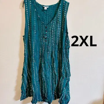 SONOMA 터콰이즈 꽃무늬 슬리브리스 튜닉 XXL