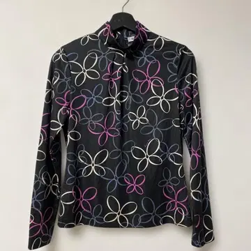 하나에모리 하이넥 버터플라이 나비 패턴 올 패턴 티셔츠