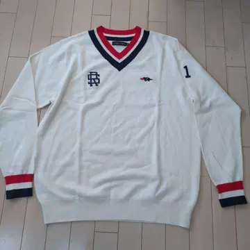 러프 & 스웰 XL 화이트 V넥 스웨터