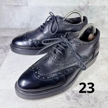 컨디션 최상 보에모스 드레스 신발 23 윙 칩 이탈리아제 천연 가죽 블랙