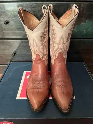 TonyLama 웨스턴 부츠 브라운/베이지 가죽