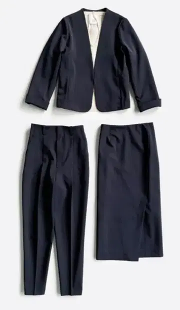 haco! 발수 자켓 팬츠 스커트 3종 세트 네이비