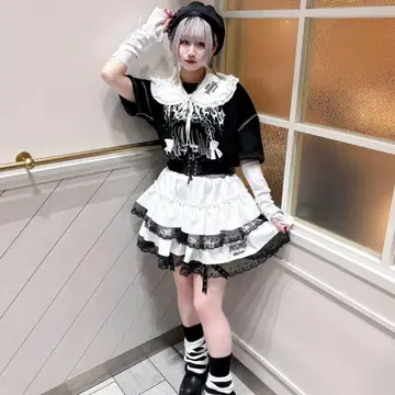 VOLCAN&APHRODITE 서브컬쳐 자수 저지 캉캉 스커트