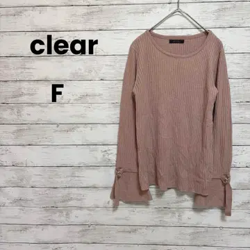 [ clear ] 니트 스웨터 ( F ) 트럼펫 슬리브 핑크