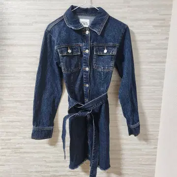 [ M ] ZARA 자라 데님 원피스 벨트 포함