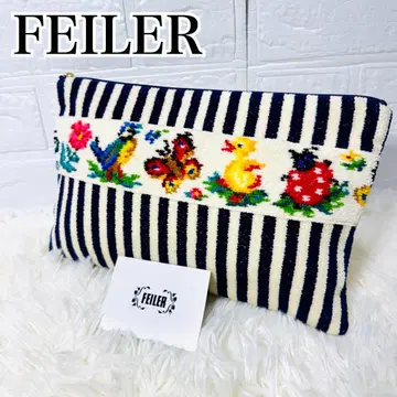 미사용품급 페이러 VERY 콜라보 플랫 파우치 하이디 스트라이프