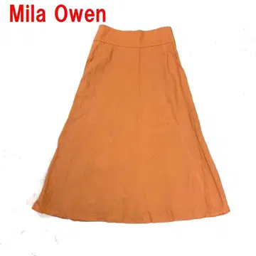 A6693 미라 오웬 롱 스커트 린넨 안감 있음 오렌지 1