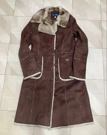 아르마니 Armani Jeans 페이크 무스탕 롱 코트