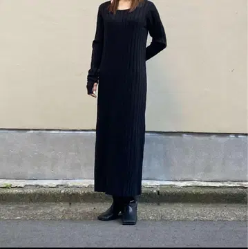 SALE!! 택 포함 새상품 리브 롱 원피스 free black