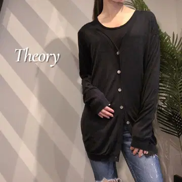 Theory 슬림 실크 블렌드 튜닉 기장 가디건 사이즈 2