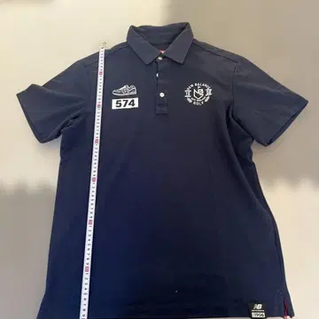 New Balance 574 피케 셔츠 네이비 사이즈 6