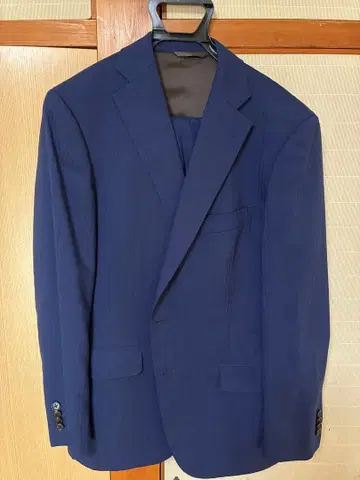 클리닝 완료 네임 포함 네이비 비즈니스 정장 상하의 세트 AB6