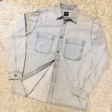 ZARA 자라 데님 자켓 코튼 라이트 블루 L
