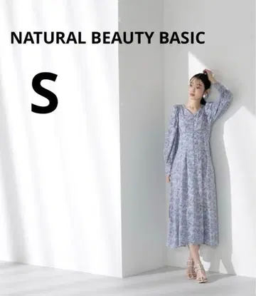 새상품 NATURAL BEAUTY BASIC 아트 플라워 원피스 S
