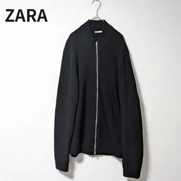 새상품급! ZARA 드라이버즈 니트 풀 집업 가디건 블랙 코튼 100 면
