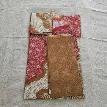 시보리 오비 브라운 빨간색 화이트