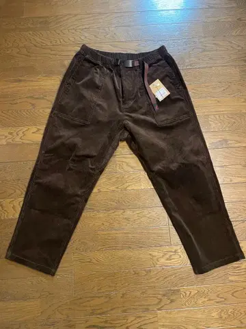 코듀로이 루즈 테이퍼드 팬츠 L 다크 브라운