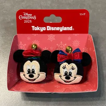 디즈니 크리스마스 방울 달린 반지 반지 미키 미니