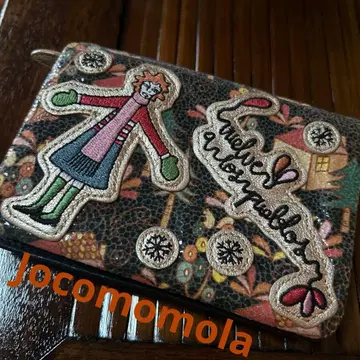 호코모모라 여아 패치워크 접이식 지갑 Black