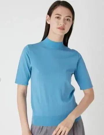 미라 오웬 하이 게이지 반팔 풀오버 블루 09WNT231079