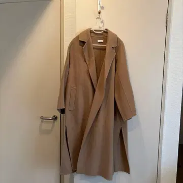 HAUNT 여성용 베이지 롱 코트 오픈 프론트