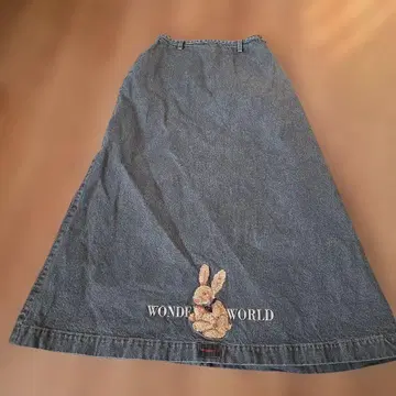 [레어] 원더풀 월드 카네코 이사오 데님 스커트 토끼