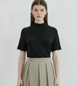 Fano Studios 하프 슬리브 모크넥 T 블랙