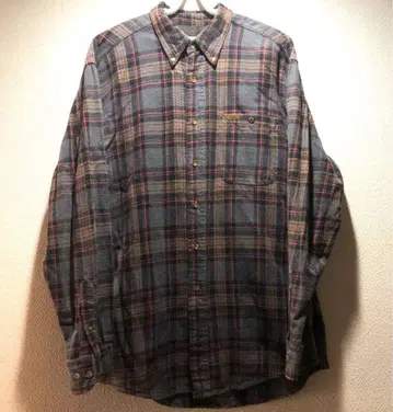 그레이 계열 체크 긴팔 셔츠