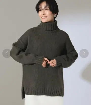 SLOANE / 3 게이지 드롭 숄더 터틀넥 니트