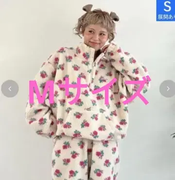 M 사이즈 시마무라 ayano 보아 ZIP 꽃무늬 보아 하프 지퍼 크림