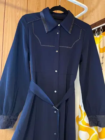 [ HARE ] 모듬 절개 더블 컬러 원피스 네이비 x 그레이