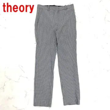 A5431 띠어리 캐주얼 팬츠 하운드투스 레이온 블랙 화이트 XX0