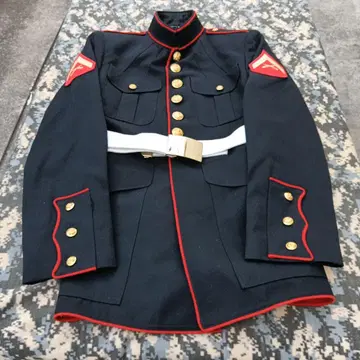밀리터리 자켓 나폴레옹 네이비 빨간색 트림