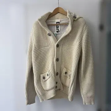 아이보리 후드 부착 가디건