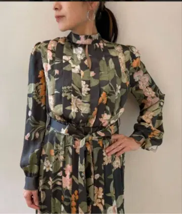 덥스타 Sov. 오리지널 꽃무늬 프린트 원피스 그린 베이스 36