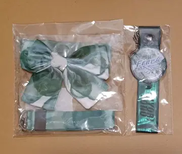 Free! 토노 히요리 응원봉용 리본 & 스트랩 은색 테이프 키링