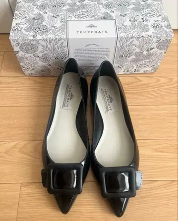 TEMPERATE 템퍼레이트 블랙 스틸레토 신발