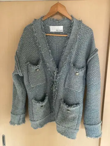 Whim Gazette 트위드 니트 가디건 블루