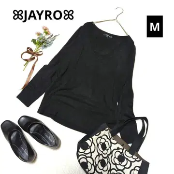 1528 자이로 깊은 V넥 긴팔 니트 풀오버 [ M ] 블랙 심플 무지